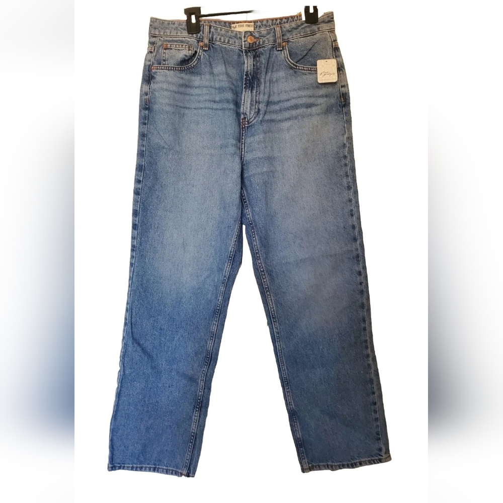 NWT WE THE FREE Free People The Pacifica High Rise Slim Straight Leg Sz 32  $78